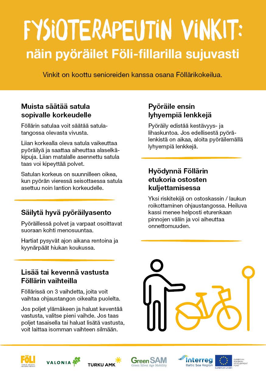 Fysioterapeutin vinkit Föli-fillarilla pyöräilemiseen.